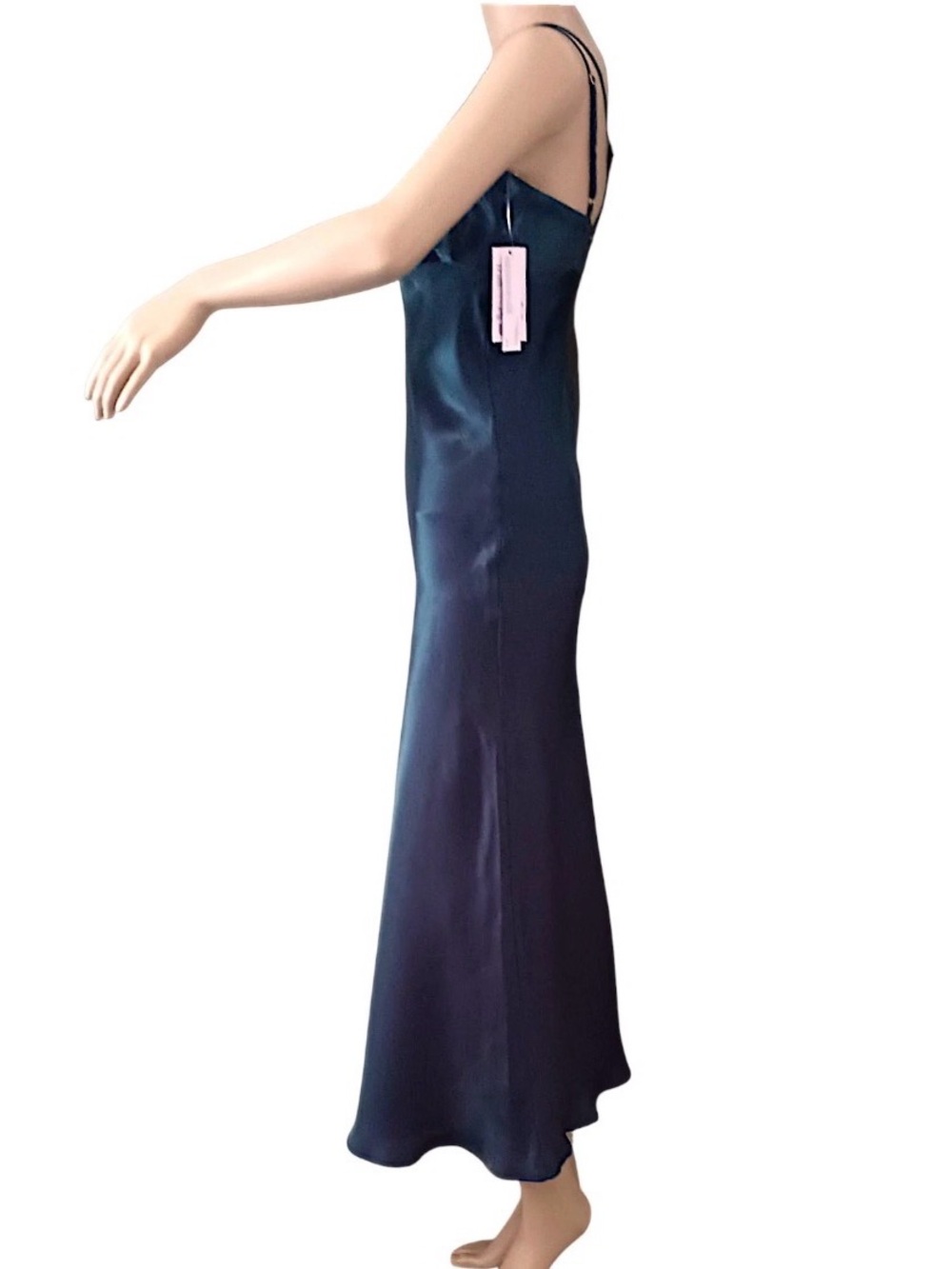 🌸Wild Fable Iridescent Dress XS Satin Slip Midi Blue Y2K 90s Spaghetti Strap NWT - Picture 3 of 12